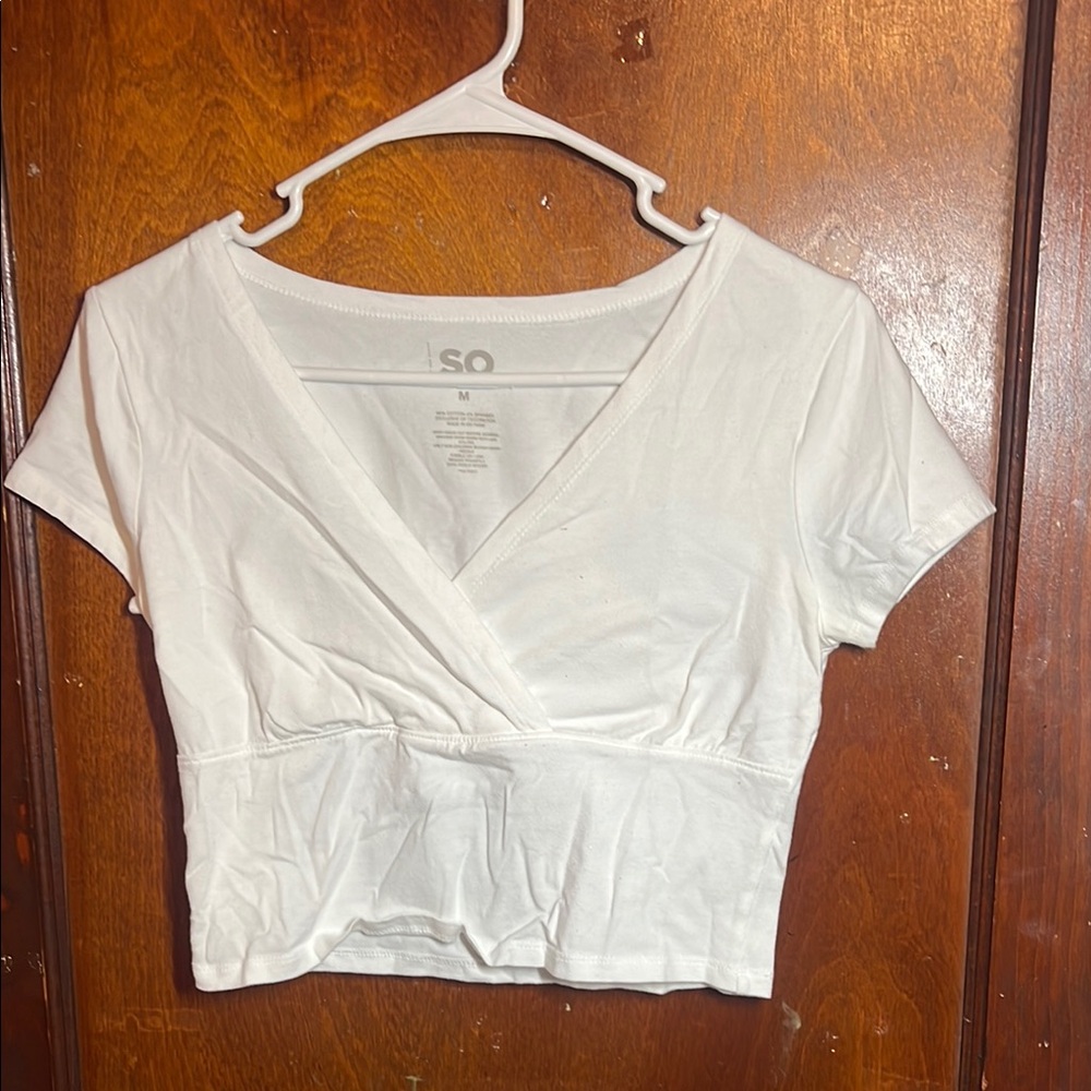 SO Women's White Wrap Top